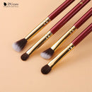 Ducare 7Pcs Red Eye Makeup Brush Set Makeup Brushes Eyeshadow Blending Eyeb
