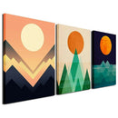 Art - Abstract Sunrise and Sunset Canvas Print Mural Mural Abstract Geometr