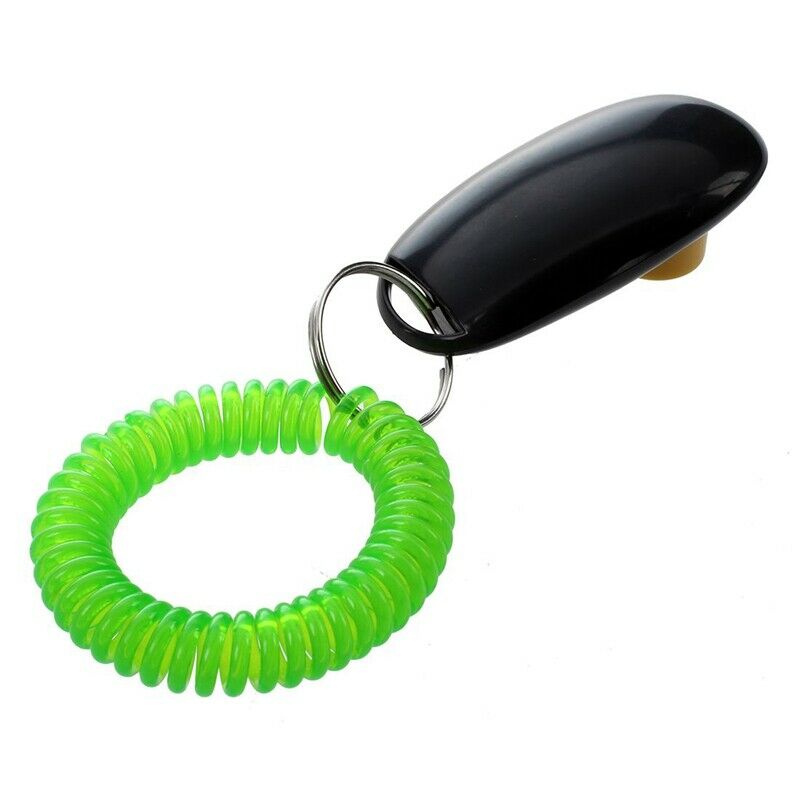 2Pcs Pet Dog Cat Button Click Clicker Trainer Training Obedience Aid Wrist  K1G2