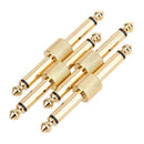 4pcs 1/4" 6.35mm Jack Guitar Effects Pedal Adapter Connectors Straight Converter
