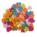 20g Heart Star Wooden Sewing Buttons for Kids Children Clothing Accessories