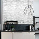 Self-Adhesive Tile Wallpaper Wall Panels DIY White Brick Style Wall Stickers for