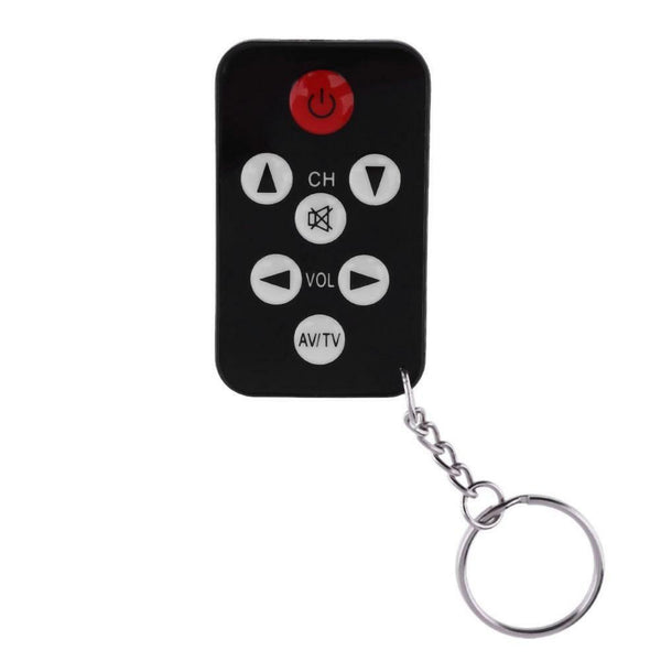 Mini Universal TV Remote Control Keychain 7 Keys With Keychain Black Controller