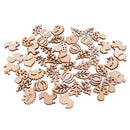 50 PCs Mixed Wooden Craft Squirrel Leaves Mushroom Shape Hedgehog Decorat %ã€Š
