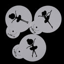 3pcs Mini Dancing Girls Cookie Cake Stencil Set DIY Cupcake Decorating StencilME