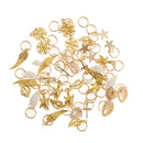 50pcs Shell Star Cross Leaf Hair Ring Braid Rings Loops Headband Accessories