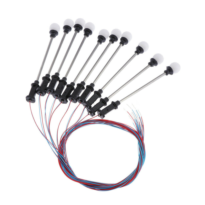 10Pcs Railway Led Lamppost Lamps Street Lights 1:100 HO Scale B
