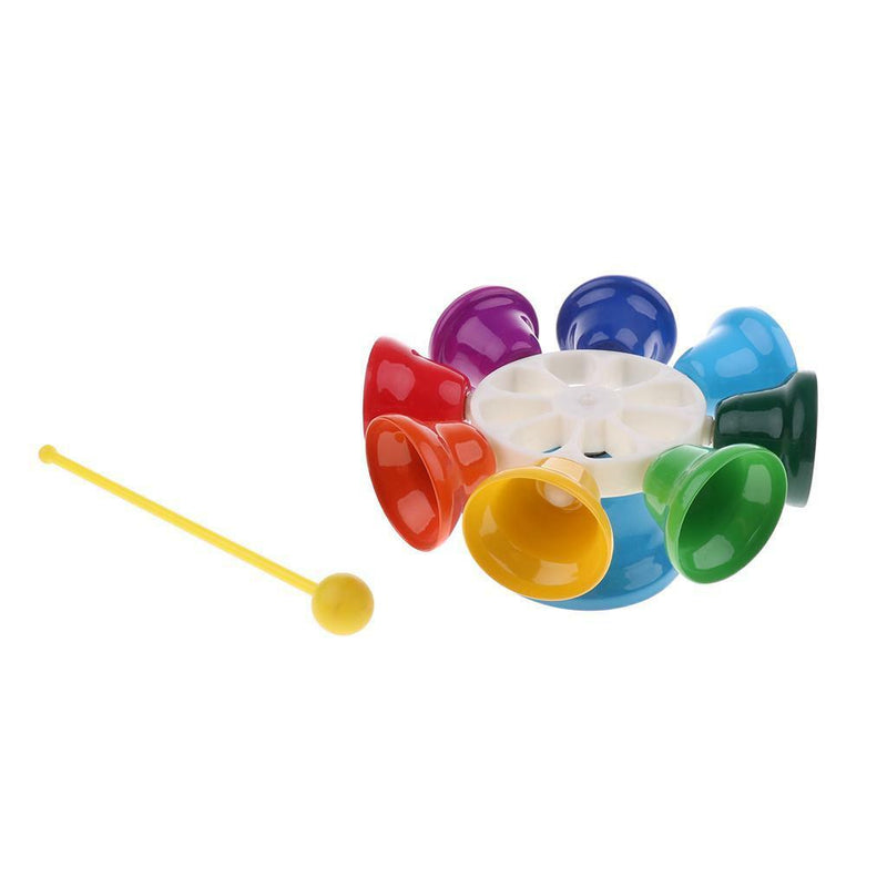 Colorful 8 Note Hand Percussion Bell Handbell for Children Music Education
