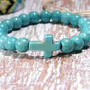 6 Pieces Puka Shell Bracelet Set Cross Beads Weave Boho Fashion Girl Friend S3I3