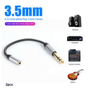 2x 3.5 mm Female to 6.35 mm Male TRS Nylon Braided Headphone Adapter Cables