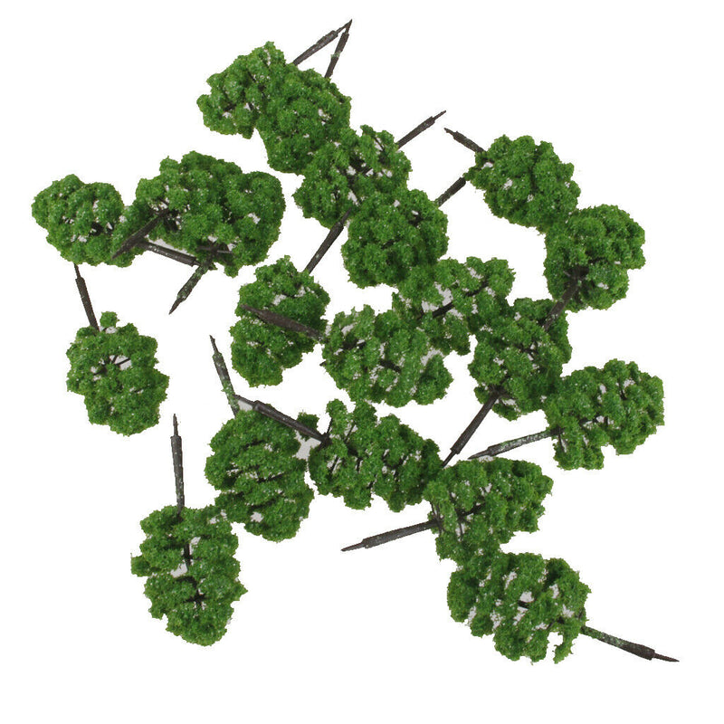 100Pcs Plastic Green Mini Trees Railways Park Street Scenery 1/50 O Gauge