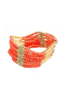 Bohemian Beaded Bracelet Bangle Multilayer Women Fashion Jewelry Orange