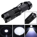 Mini 1200Lm Bright Q5 LED Adjustable Zoom Focus Flashlight Torch Black