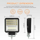 Led Pods, 2Pcs 4 Inch Spot Flood Combo Diffused Square Led Work Lights Off