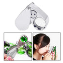 40X 25mm Metal Magnifier Jeweler LED UV Lens Loupe Detecting Identifying Type as