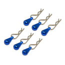 6x Metal Body Clip Pins w/ Pull Tabs for 1/16 1/18 1/24 1/28 RC Truck Buggy
