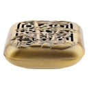 Zen Incense Burner Tibet Hollow Cover Censer Sandalwood Cone Holder - Bamboo