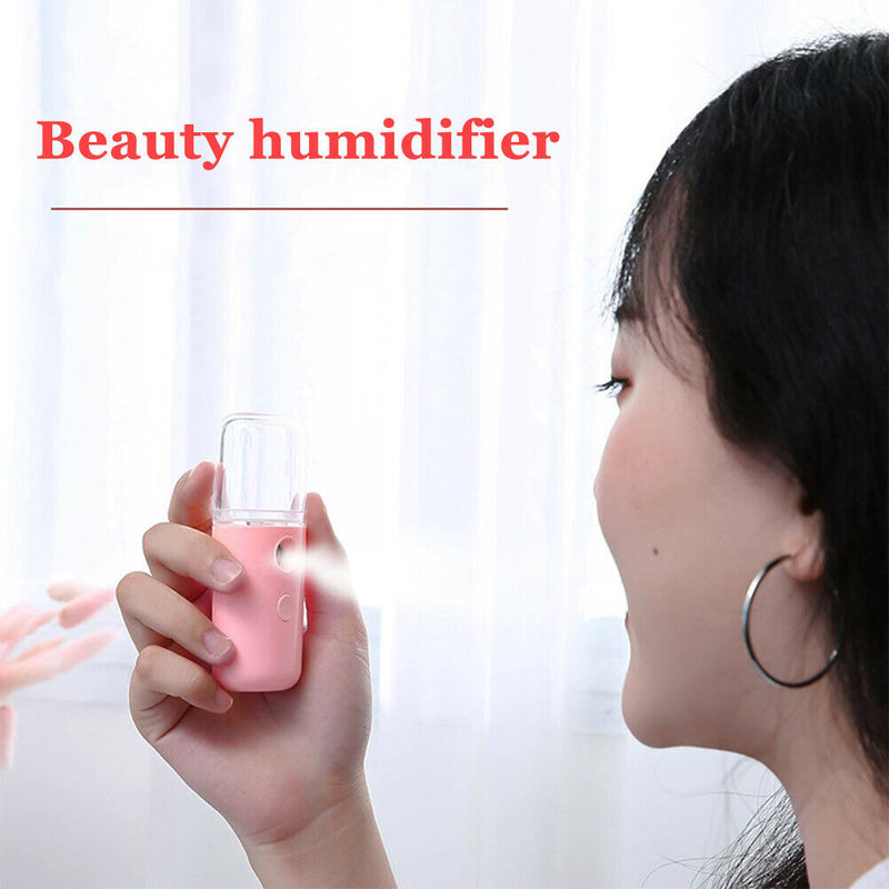 30ml USB Face Steamer Nano Humidifier Mist Moisturizing Sprayer (Pink)