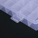 24 Compartments Plastic Jewelry Pills Box Organizer Storage Container White