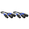 2pcs PA Splitter Male to Dual Female Speakers Cable Cord Amplifier Black