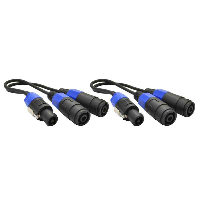 2pcs PA Splitter Male to Dual Female Speakers Cable Cord Amplifier Black