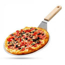 1X(Stainless Steel Pizza Peel Shovel With Wooden Handle Cake Shovel Baking