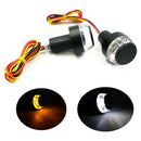 2x LED Motorcycle Handlebar Turn Signal Lights Amber Indicators Bar End Blinkers