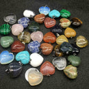 Worry Heart Pocket Stone Palm Crystal Love Carved Puff Healing Balancing B6T8