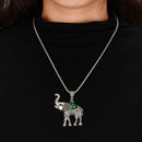 Fashion Jewelry Set Retro Animal Elephant Suit Crystal Necklace Earrings BraI5L1