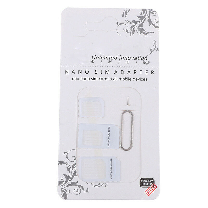 10X 4 In 1 Nano Sim Card To Micro Sim Card&Standard Sim Card Adapter Convert ME