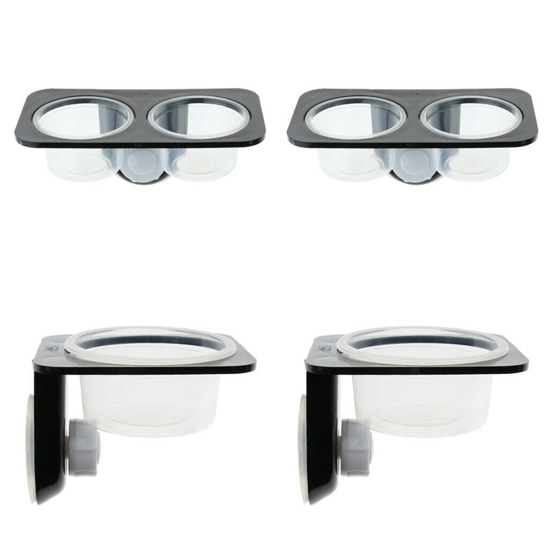 4Pcs Reptile Food Water Feeding Bowl Feeder with Suction Cup Double & Single