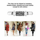 2 PCS Retro Sweater Shirt Clips Cardigan Collar Clips Dresses Shawl Clip Fo