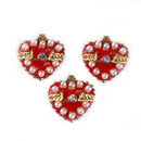 5pcs Romantic Rhinestones Love Heart Nail Art Charms DIY Valentine Manicure
