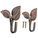 2 x Iron Leaf Shaped Curtain Tie backs Holders Wall Hooks Home Decor, Red B
