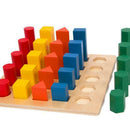 Wooden Shape Sorting Sequence Ladder - 5 Different Colors & Shapes & Height