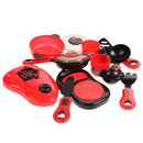 Deluxe Children Kitchen Cooking Pretend Play Set With Accessories Kids Gift Red