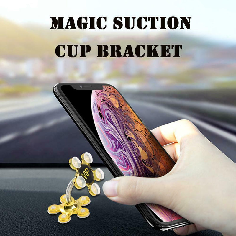Flower Car Phone Stand 360 Rotatable Magic Suction Cup Holder Random Color