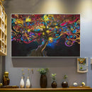 5 Types Cosmos Psychedelic Eye Tree Muscle Silk Cloth Art Poster Home Wall