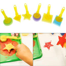6pcs/set Geometric Sponge Brushes Seal Painting Brush Kid Graffiti Pigment