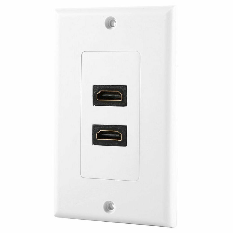 HDMI 2-Ports Wall Face Plate Panel Outlet 1080p Cover Coupler Socket HOT X8T2
