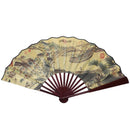 24.4" Open Width Chinese Character Print Bamboo Ribs Folding Hand Fan for M H9R3