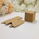 50 Pcs/Set Kraft Paper Square Candy Box with Ribbon DIY Wedding Gift Favor Boxes