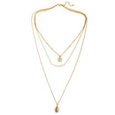 Multi Layered Necklace for Women - 3Pcs Summer Boho Necklace Chain with Pen