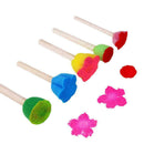5pcs/Kit DIY Wooden Painting Brushes Sponge Graffiti Pen Kids Doodle 2019