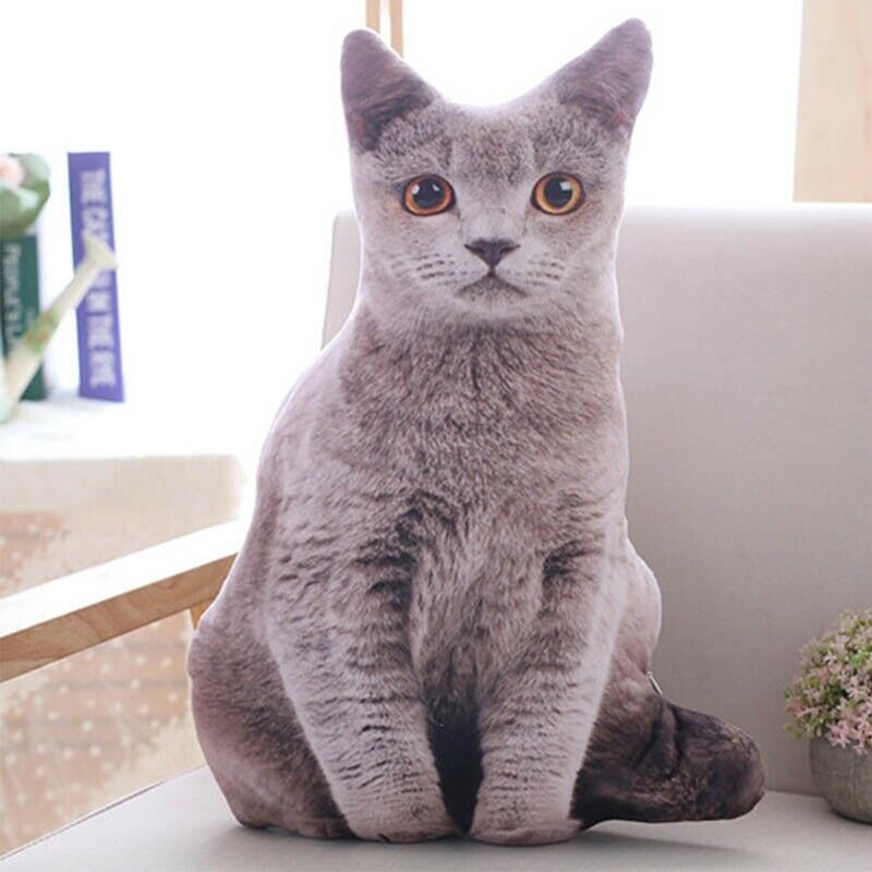 1pc 50cm Simulation Plush Cat Pillows Soft Stuffed Animals Cushion Sofa Dec Q5V9