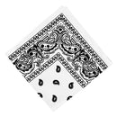 Women Men Cotton Paisley Bandana Head Wrap Headband Hair Band Kerchief White