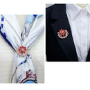 Womens Crystal Scarf Ring Clip Buckle Flower Silk Shawl Holder Brooch Badge With