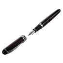 jinhao X750 Deep Red Pen Medium Fine Nib Ink Fountain Pen Office Business T8I7