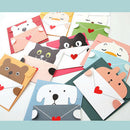 Folding Cute Mini Animal Card with Envelope Message Birthday Greeting Card Gifts