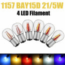 4 LED 1157 BAY15D Red COB Bulb Lamp Car Reverse Turn Singal Rear Light 12-24V